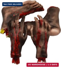 XONOR Halloween Severed Hands Feet Set Scary Bloody Broken Body Parts Halloween picture