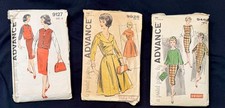 VTG Advance Pattern Lot 9127 9463 9925 Sz 16 18 20 Dress Skirt Jacket c1960 picture