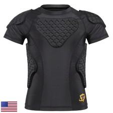 TUOY Youth Boys Football Padded Compression Shirt Rib Chest Protector picture