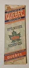 VINTAGE Antique 1936 HIGHWAY TOURIST MAP Quebec Canada TRAVEL Ephemera CLEAN picture