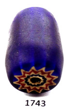Nice Blue 6 Layer Venetian Style Chevron African Trade Bead  1743  Bg 38 picture