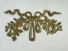 Vintage Brass Wall Mounted Plaque Ribbon Bow  #2 picture