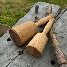 Round Wooden Mallets Solid Ash Wood for Wood Carving Chisel Work Joinery Hammers picture