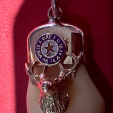 14K Yellow Gold B.P.O.E. Elk Lodge Tooth Drop Pendant 2.724g picture