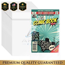 100 Pack Resealable Current Size Comic Book Bags , Plastic Comic Sleeves for CGC picture