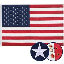American Flag 5x8 Ft, 5 Brass Grommets Multipurpose Outdoor/Indoor USA Flag picture