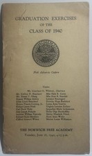 The Norwich Free Academy Norwich, Connecticut Class Of 1940 Graduation Exercises picture