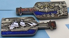 USS Constitution Ship In A bottle  Challenge Coin Ship Life 3 Inches picture