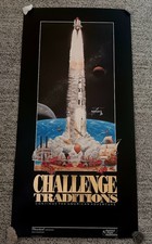 1990 NASA Manned Flight Awareness Poster Challenge Traditions Thiokol Space Vtg picture