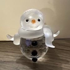 Vintage Swarovski 2” Medium Snowman Crystal Figurine Christmas 624572 NEW no box picture