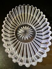 VERY RARE Baccarat Pressed Crystal Glass Bowl Pedestal Dish Salad Dessert Dish picture