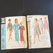 2 VTG 60's Robe: McCall’s8506 Sz 12 Unct towelRobe+ Simp 5264 S16 RobeDress picture