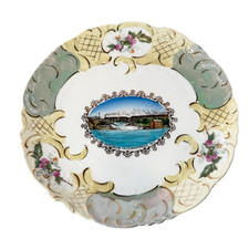 BRACEBRIDGE FALLS - ONTARIO CANADA WHEELOCK Souvenir China TRINKET DISH PLATE picture
