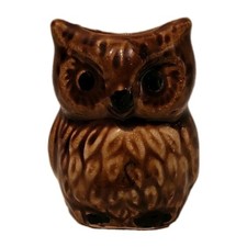 Vintage 2+- inch ceramic owl toothpick holder mini vase picture