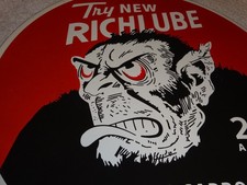 VINTAGE RICHLUBE MONKEY 25 c QUART APE 11 3/4