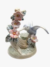 NEW Vintage ANCO Porcelain Hummingbird on a Floral Branch w Candle Figurine picture