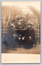 RPPC Log Cabin Maple Syrup Advertising Rustic Exhibit People c1905 Postcard picture