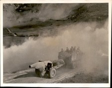 CGE48 1944 Original Photo SMOKE SHROUDS ALLIED ARMOR ARTILLERY IN ITALY WWII picture