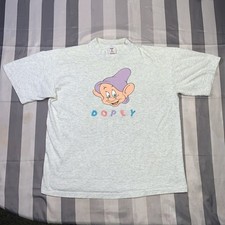 Vintage 80s Disney  Dopey Embroidered T-Shirt Made Usa Size XL picture