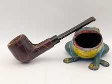 Vintage Unbranded Leather Wrapped Billiard Basket Estate Tobacco Pipe  picture
