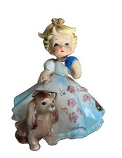 Josef Originals MANDY GIRL WITH PUPPY & BALL Little Pets Series 4” Figurine picture