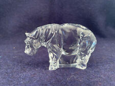 Crystal clear glass Hippo figurine paperweight collectible Figure 4” picture