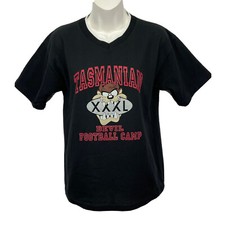 RARE 1998 Vintage Looney Tunes TAZ Football Jersey / Women’s (XL) Black Mesh picture