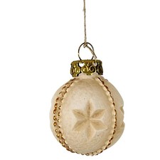 Marolin 2.25In Christmasballs Ornament, Paper, Vintage Look Gold picture