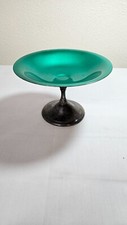 1958 VTG Reed and Barton enameled silverplate modernist tazza picture