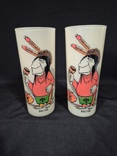 BILL FLORES NAVTIVE AMERICAN INDIAN DOCTOR FROSTED GLASS 1950s GAS TEXACO PROMO picture