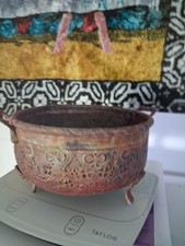 Antique French Embossed Metal Jardinere Footed Cachepot Circa 1800s 7