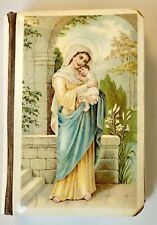 Antique 1925 Celluloid / Plastic Mini Catholic Prayer Book Virgin Mary picture