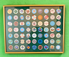 63 Vintage Las Vegas Casino $1 Chips Framed Collection –Riviera Sahara Tropicana picture