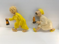 Vintage Arnels Ceramic Wall Plaques Set Nightshirts Lantern Man Woman 1985 picture