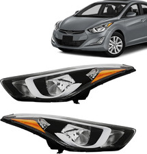 Halogen Headlight Assembly for 2014-2016 Hyundai Elantra Pair picture