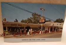 EDDIE'S GRILL & DAIRY QUEEN Main St., Geneva On the Lake, Ohio - Chrome Postcard picture