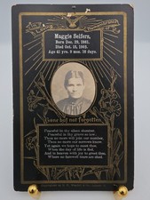 Antique Victorian Mourning Card w/ Photo – Maggie Seifers – Antique Memorial 4x6 picture