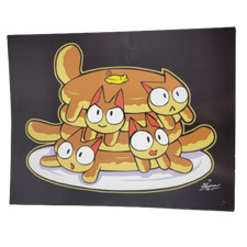 Cat Pancake Stack Print 8.5 x 11 Inches Cute Pancat Cartoon Decor picture