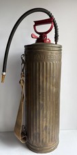 Vintage E.C. BROWN CO. ROCHESTER NY Copper Shoulder Sprayer Fire Extinguisher picture