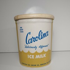 VINTAGE DIXIE DESSERT NORTH CAROLINA 1 QUART ICE CREAM CARTON WAXED CARDBOARD picture