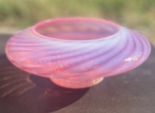 VTG Fenton Cranberry Opalescent Spiral Optic Swirl Glass Bowl picture