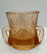 Vintage Westmoreland Orange Amber Glass Swan & Cattails  Toothpick  Match Holder picture