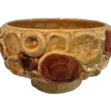 Vtg NAPCOWARE Ceramic Planter C-7693  Baubles.Bangles Mustard Yellow Planter 70s picture