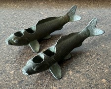 Pair Of Bronze Japanese Koi Fish Flower Frogs picture