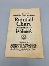 Vintage 1930 Los Angeles County Rainfall Chart From Security First National Bank picture