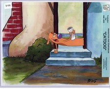 ROCK BOTTOM PRICE    Here is a Catdog Production cel on print background picture