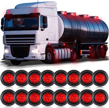 16 Pcs Red 2 Inch LED Marker Lights LED round Trailer Marker Lights Waterproof A picture