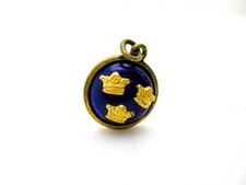 Vintage Sweden Enamel Royal Three Crown Charm picture