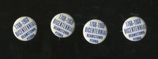 Vintage Pinback Button 1760-1960 Bicentennial Reamstown Pennsylvania  picture