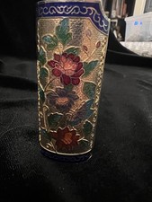Vintage Cloisonne Bic Lighter Case Cover Enamel Butterfly Floral Gold Flawless picture